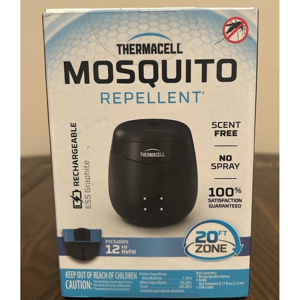 NEW Thermacell E55 Rechargeable Mosquito Repellent | 20' Protection Zone